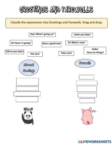 Greetings and Farewells