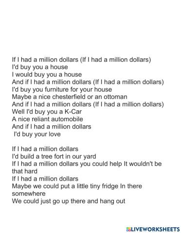 If I had a million dollars