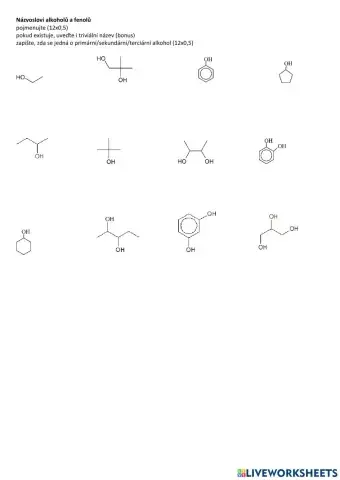 Názvosloví alkoholů