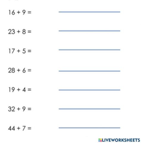 Addition single digit to two digit number