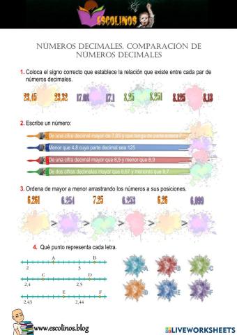 Decimales. Comparación de decimales