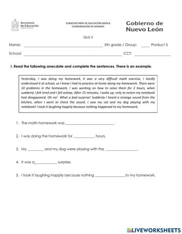 Quizz january 5th grade