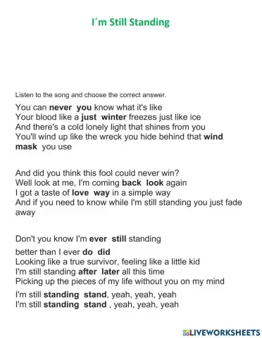 I-m Still Standing Song Complete (select)