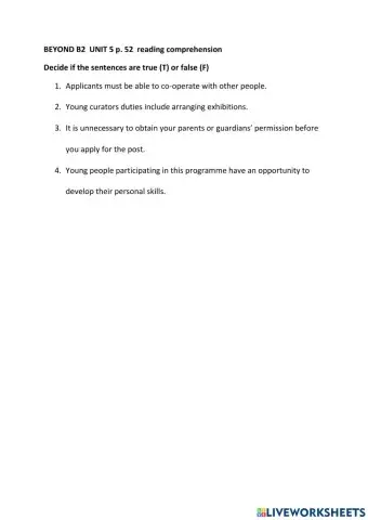 Beyond b2 reading p. 52