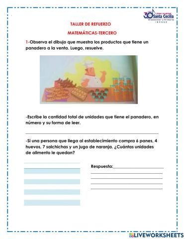 TALLER DE REFUERZO-MATEMÁTICAS