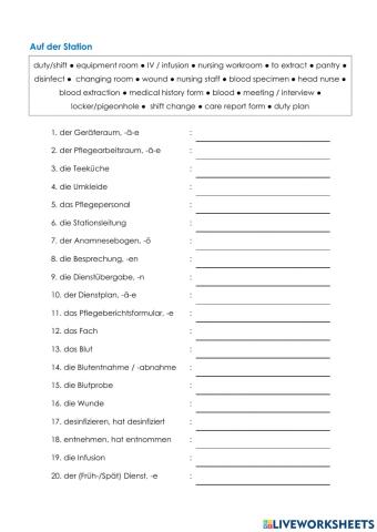 Pflege Wortschatz 02