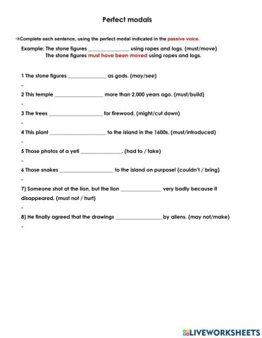 Perfect modals in passive voice