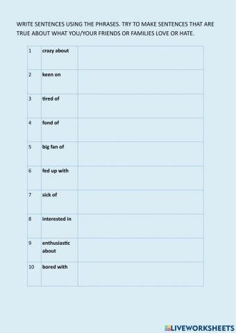 Unit 1: Vocabulary 1 practice sentences