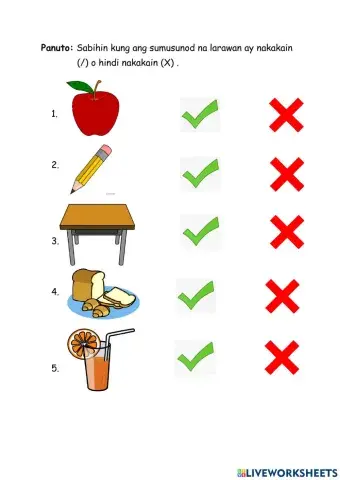 Mga Bagay na nakakain at hindi nakakain