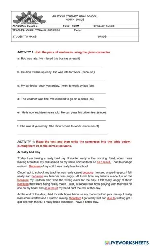 Connectors cause &effect
