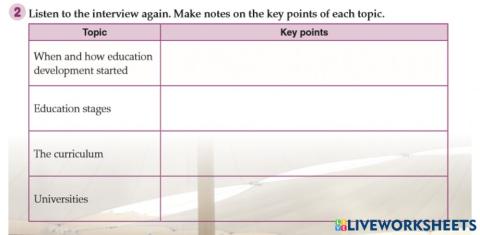 Listen to an interview.