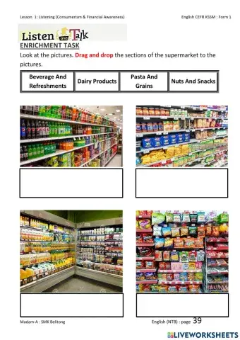 Cefr Form 1: Lesson 1 (Listening-Enrichment) NTB-page 39