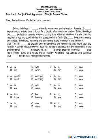 Subject Verb Agreement