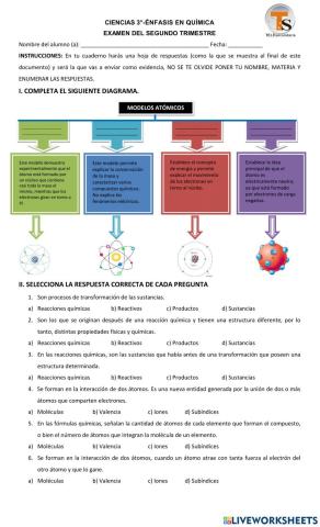 EXAMEN SEGUNDO TRIMESTRE DE CIENCIAS 3