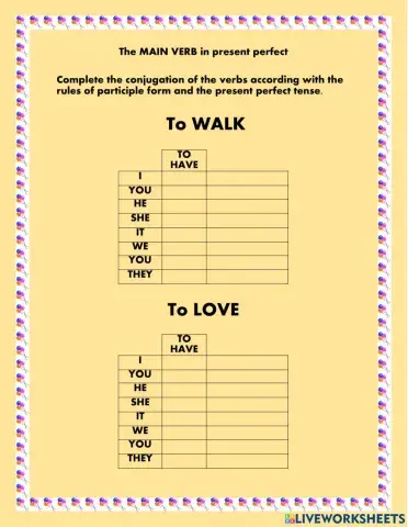 Presen perfect verbs