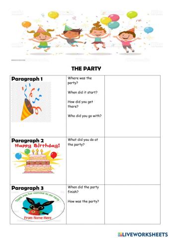 A class The Party Writing Practice