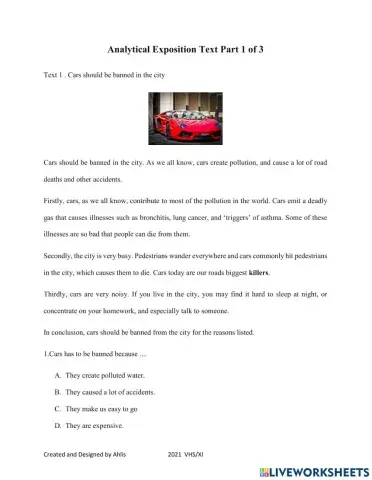 Analytical Exposition Text Part 1 of 3