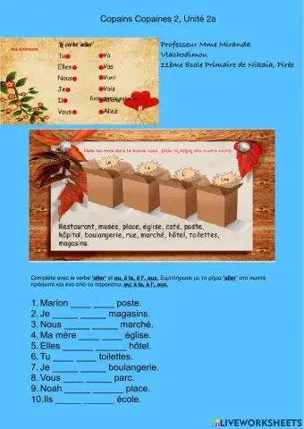 Le verbe 'aller' et les articles contractes