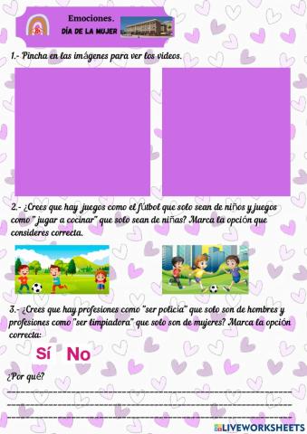2º Ciclo. Emociones. día de la mujer.