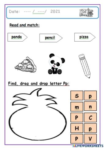 Letter p worksheet