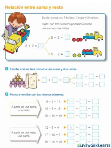 Relación suma y resta
