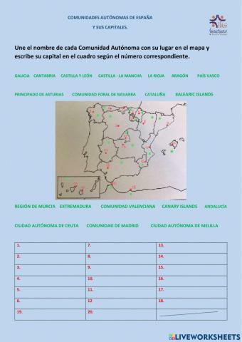 Comunidades autónomas de españa y capitales autonómicas