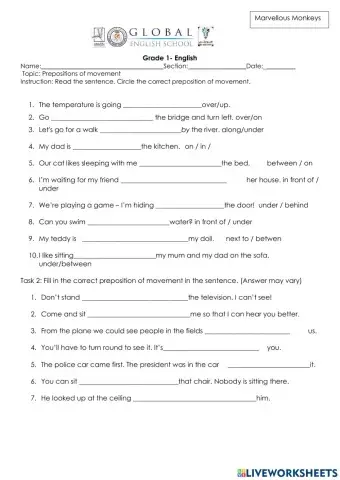 Prepositions of Movement MM