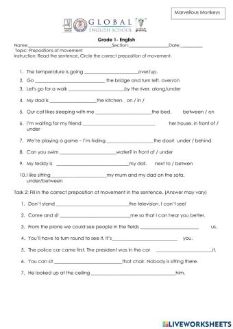 Prepositions of Movement MM