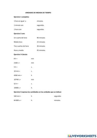 Unidades medida tiempo