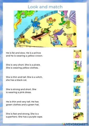 Opposite Adjectives and descriptions