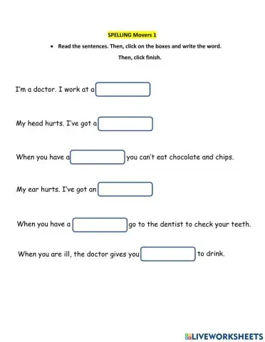HS1 Spelling At the hospital