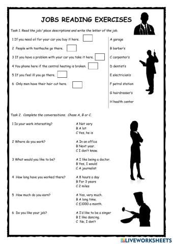 Jobs Reading Exericses for KET practice