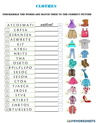 CLOTHES -VOCABULARY