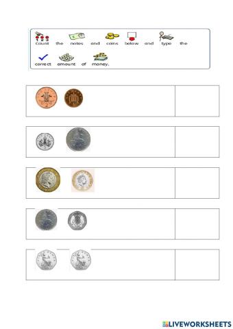 Counting brtish coins