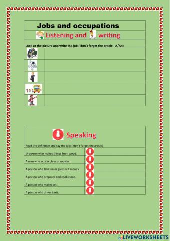 Jobs and occupations