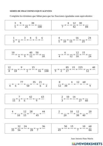 Series de fracciones equivalentes