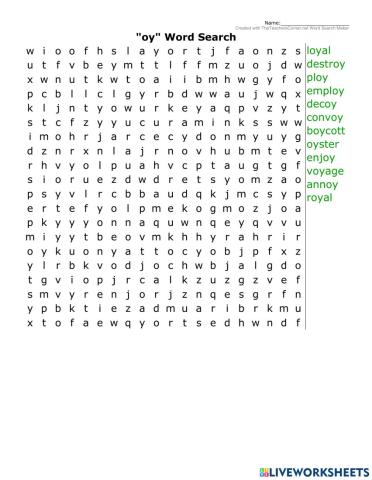 'Oy' word search