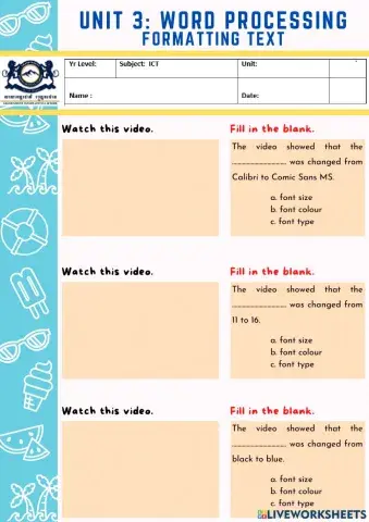 Word Processing: Formatting Text