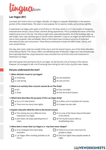 Reading B1 past simple