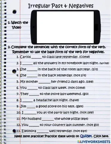 Irregular Past & Negatives (L4)