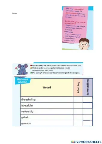 Afleidings of samegestelde woorde