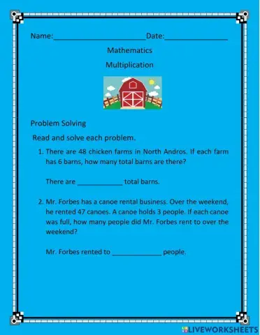 Multiplication by 1 digit With Regrouping Word Problems