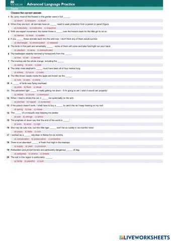 Vince  vocab natural world