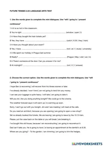 Future tenses test 2.03