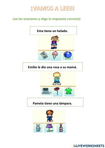 Lectura de oraciones sencillas