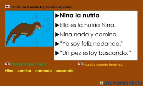 Nina la nutria: leer