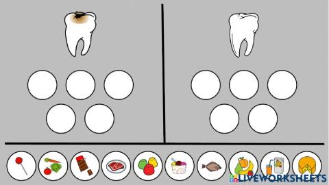 Alimentos saludables y no saludables