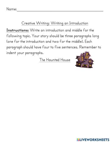 Narrative Writing- Introduction And Middle