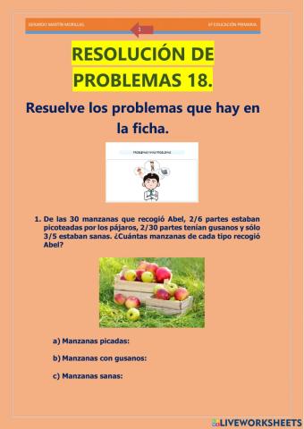 Resolución de problemas. Ficha 18.