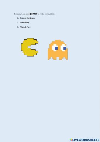 Games: some-any, there is-are, present continuous